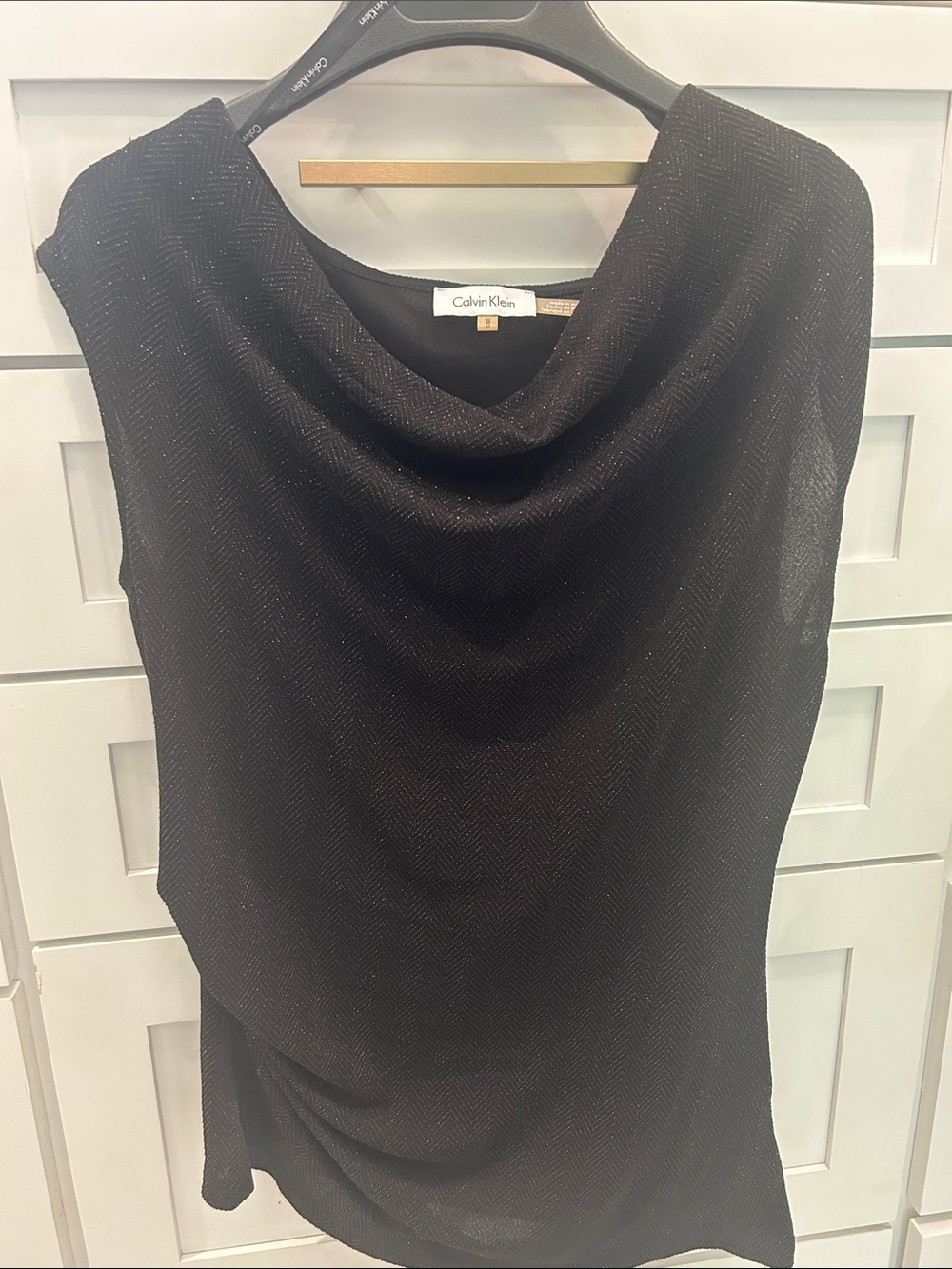 Calvin Klein Black shimmer Cowl Neck Women's Sweater Top